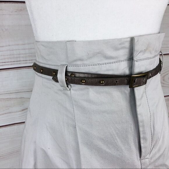 Zara Neutral Pleated Belted Safari Utility Skirt XS - Picture 4 of 8